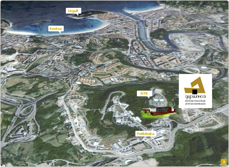 Batzar Nagusien kokapena Donostian  Miramon