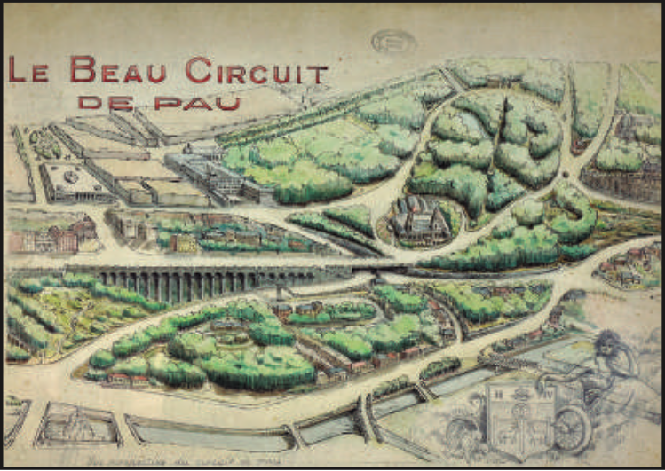Dessin représentant le tracé du circuit automobile de Pau