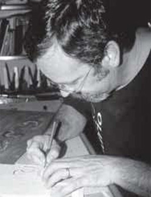 Agustín Aguirre trabajando