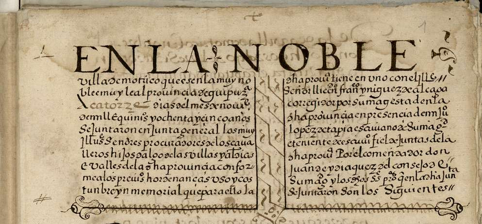 Batzar Nagusi bateko aktaren lehenengo zatia