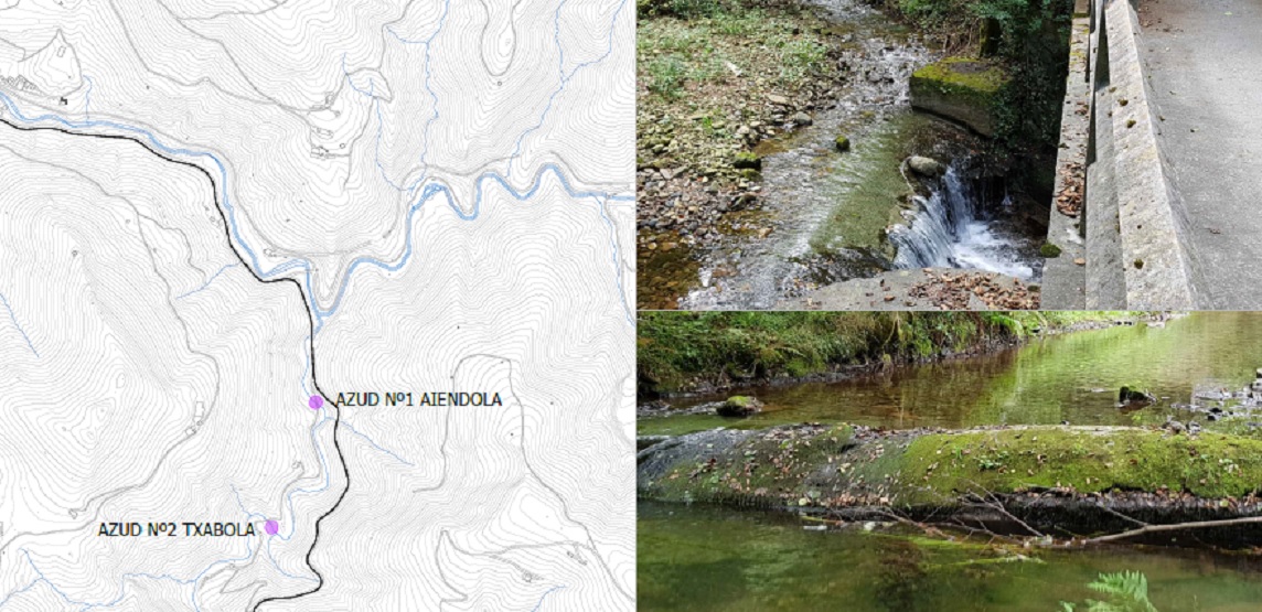 Proyecto de demolición de los azudes Txabola y Aiendola en el río Oiartzun
